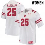 Women's Wisconsin Badgers NCAA #25 Jake Ratzlaff White Authentic Under Armour Stitched College Football Jersey LP31X07BW
